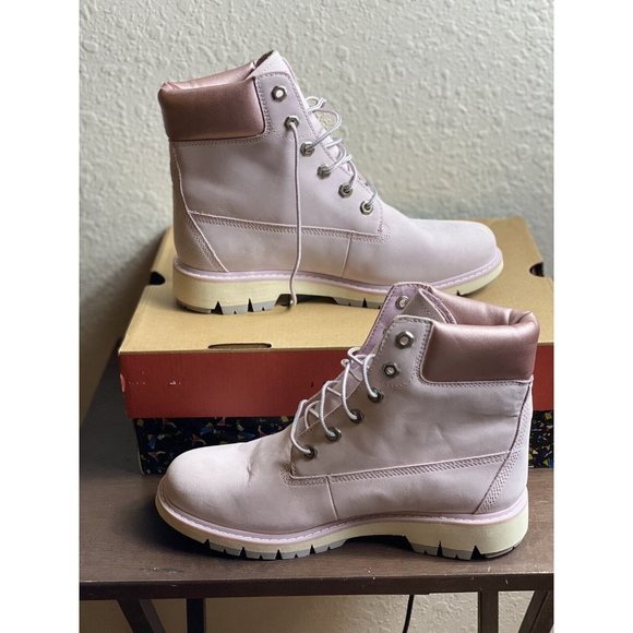 Timberland Women's 6" Premium Boot Light Pink/Metallic Collar Sz.‎ 9.5 - No Box - Picture 4 of 6